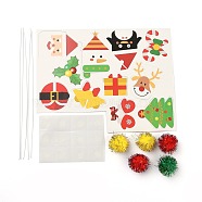 DIY Christmas Theme Paper Cake Insert Card Decoration, with Bamboo Stick, for Cake Decoration, Santa Claus, Mixed Color, 203mm(DIY-H108-12)