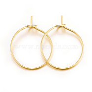 316 Surgical Stainless Steel Wine Glass Charms Rings, Hoop Earring Findings, DIY Material for Basketball Wives Hoop Earrings, Real 18K Gold Plated, 21 Gauge, 20x15.5x0.7mm, Pin: 0.7mm(X-STAS-L214-01E-G)