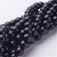 Natural Mashan Jade Round Beads Strands, Dyed, Black, 8mm, Hole: 1mm, about 51pcs/strand, 15.7 inch(G-D263-8mm-XS32)