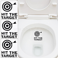 Removable Arrow Archery Target PVC Self Adhesive Toilet Stickers, Waterproof Bathroom Decorative Wall Decals, Rectangle, Black, 132x115x0.2mm(DIY-WH0430-324)