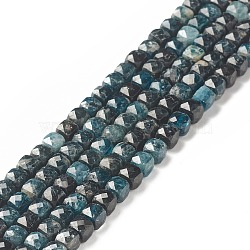 Natural Blue Tourmaline Beads Strands, Faceted, Cube, 4x4x4mm, Hole: 0.7mm, about 89pcs/strand, 15.55 inch(39.5cm)(G-G989-B04)