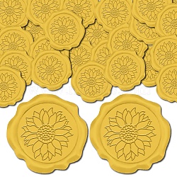 CRASPIRE 100Pcs Adhesive Wax Seal Stickers, Envelope Seal Decoration, For Craft Scrapbook DIY Gift, Flower, 30mm(DIY-CP0011-01E)