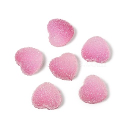 Imitation Candy Food Style Resin Cabochons, Heart, Gradient Color, Pearl Pink, 9.5x10x5mm(RESI-R461-01B)