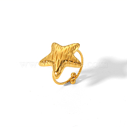 Fashion Star Cuff Ring, Stainless Steel Jewelry for Women, Golden(BT2572-3)