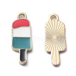 Zinc Alloy Pendants, with Enamel, Golden, Ice Cream, 24x8.5x1mm, Hole: 1.5mm(ENAM-A144-01G-06)