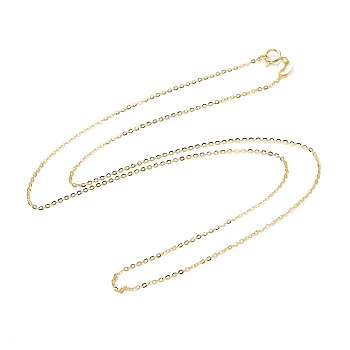 925 Sterling Silver Cable Chains Necklace for Women, Real 18K Gold Plated, 15.75 inch(40cm)