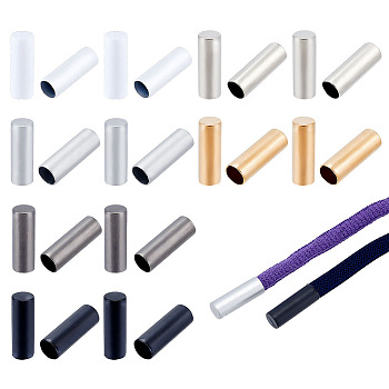 120Pcs 6 Colors Alloy Garment Accessories Ornament Accesories, Hoodie Rope Head Lock, Mixed Color, 19x6.5mm, 20pcs/color