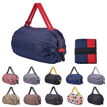 Polyester Portable Shopping Bag, Collapsible Shopping Bag, High-capacity, Prussian Blue, 81~81.5x7.8~80x0.7~0.8cm