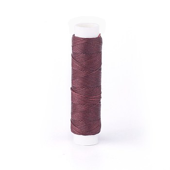 Round Waxed Polyester Twisted Cord, Micro Macrame Cord, for Leather Projects, Bookbinding, Dark Red, 0.65mm, about 21.87 yards(20m)/roll