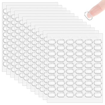 60Pcs Transparent Acrylic Double-sided Adhesive Stickers, Oval, 11x85x0.8mm, Oval: 8x13mm