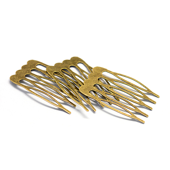 Iron Hair Comb Findings, Antique Bronze, 25x39x1mm