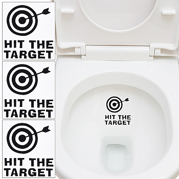 Removable Arrow Archery Target PVC Self Adhesive Toilet Stickers, Waterproof Bathroom Decorative Wall Decals, Rectangle, Black, 132x115x0.2mm