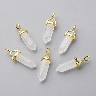 pendentifs pointus à double extrémité en cristal de quartz naturel(G-G902-B23)-3