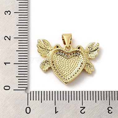 Rack Plating Brass Micro Pave Cubic Zirconia with Synthetic Opal Pendants(KK-D088-24G)-4