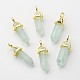 Natural Green Fluorite Pointed Pendants(X-G-G902-A01)-2