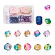 260Pcs 13 Colors Two Tone Transparent Spray Painted Acrylic Corrugated Beads(ACRP-CD0001-01)-1