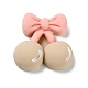 Cartoon Opaque Resin Cherry with Bowknot Cabochons(RESI-Q218-01D)-1