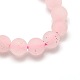 Frosted Natural Rose Quartz Round Bead Strands(G-M064-4mm-09)-2