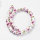 Chapelets de perles en céramique imprimées de fleurs manuelles(PORC-J006-A06)-3