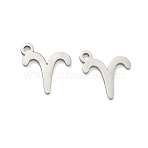 304 Stainless Steel Constellation Pendants, Aries Charm, 11x10x1mm, Hole: 1.2mm(STAS-H260-01P-05)