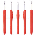 TPR Handle Aluminum Crochet Hook Needles, Mixed Color, 140x13.5mm, Pin: 4.5mm, 5pcs/set(TOOL-TA0001-13B)
