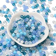 Glass Beads, Faceted, Rondelle, Light Sky Blue, 6x5mm, Hole: 1mm, about 2360pcs/500g(EGLA-A034-LM6mm-12)