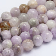 Natural Kunzite Beads Strands, Spodumene Beads, Round, Grade AB, 8~8.5mm, Hole: 1mm, about 51pcs/strand, 15.7 inches(40cm)(G-L478-11-8mm)