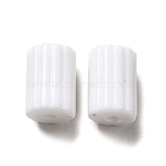 Opaque Acrylic Beads, Column, White, 11x8mm, Hole: 1.8mm, about 970pcs/500g(OACR-L013-005)