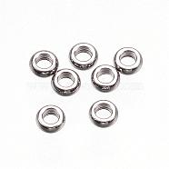 201 Stainless Steel Spacer Beads, Rondelle, Stainless Steel Color, 2x1mm, Hole: 1mm(STAS-D448-028P)