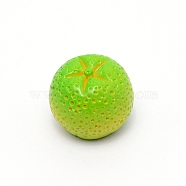 Resin Beads, Imitation Food, No Hole, Orange, Green, 15x13mm(RESI-CJC0002-04A)