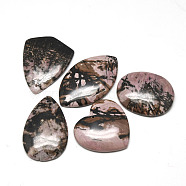 Natural Rhodonite Pendants, Mixed Shapes, 39~65x32~50x5~10mm, Hole: 2mm(G-R004-01D)