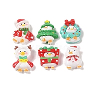 Christmas Opaque Resin Decoden Cabochons, Duck Mixed Shapes, Mixed Color, 26.5~32x19~24x8.5~9mm(RESI-S391-09)