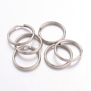 Iron Split Rings, Double Loops Jump Rings, Platinum Color, 1.5mm thick, 16mm in diameter, about 14.5mm inner diameter(X-JRD16mm)