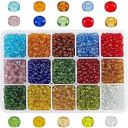Glass Seed Beads, Transparent, Round, Mixed Color, 6/0, 4mm, Hole: 1.5mm, about 22g/color, about 3300pcs/box(SEED-PH0002-11-4mm)