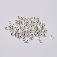 Iron Spacer Beads, Lead Free, Round, Silver, 3.2mm, Hole: 1mm(IFIN-A016-S)