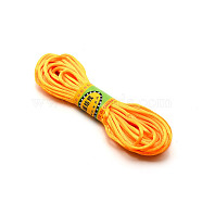 Polyester Rattail Satin Cord, for Chinese Knotting, Round, Gold, 3mm, about 10.94 Yards(10m)/Bundle(OCOR-WH0066-43C)