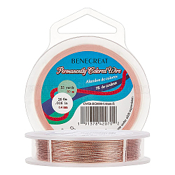 BENECREAT 3 Strands Copper Craft Wire, Long-Lasting Plated, Twisted Round, Red Copper, 26 Gauge, 0.4mm, about 50m/roll(CWIR-BC0008-0.4mm-R)