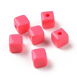 Opaque Acrylic Beads, Cube, Light Coral, 12.2x12.2x12.2mm, Hole: 3.7mm, about 288pcs/500g(OACR-E015-02A)
