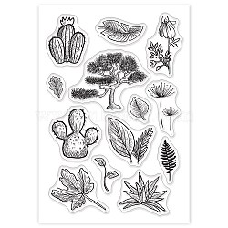 PVC Plastic Stamps, for DIY Scrapbooking, Photo Album Decorative, Cards Making, Stamp Sheets, Leaf Pattern, 16x11x0.3cm(DIY-WH0167-56Z)