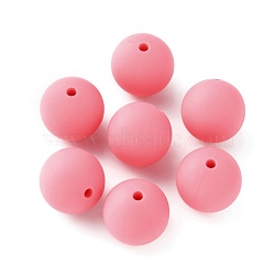 Food Grade Eco-Friendly Silicone Focal Beads, Round, Pale Violet Red, 15mm, Hole: 2mm(SIL-WH0013-01H)