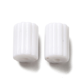 Opaque Acrylic Beads, Column, White, 11x8mm, Hole: 1.8mm, about 970pcs/500g