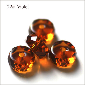 Imitation Austrian Crystal Beads, Grade AAA, Faceted, Flat Round, Dark Goldenrod, 8x3.5mm, Hole: 0.9~1mm
