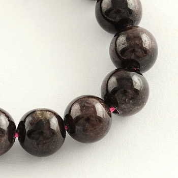 Natural Garnet Gemstone Bead Strands, Round, 6mm, Hole: 1mm, about 58pcs/strand, 14.9 inch