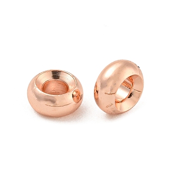 Rack Plating Brass Spacer Beads, Long-Lasting Plated, Cadmium Free & Lead Free, Disc, Rose Gold, 5x2.5mm, Hole: 2mm