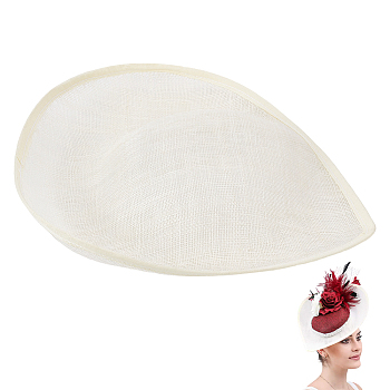 Linen Mini Hat Fascinator Base, for DIY Crafts Hair Accessories Decoration, Beige, 310x290x46mm