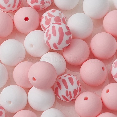 Round Food Grade Eco-Friendly Silicone Focal Beads(SIL-YW0001-14C)-2