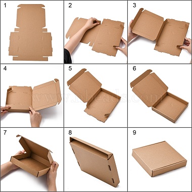 クラフト紙の折りたたみボックス(CON-F007-A10)-3