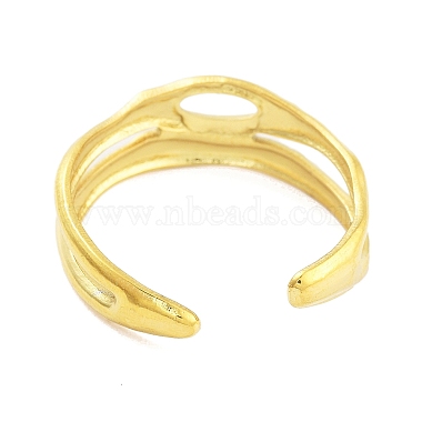 Real 18K Gold Plated 304 Stainless Steel Open Cuff Rings for Women(RJEW-B061-01G-05)-3