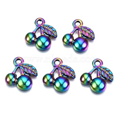 Multi-color Cherry Alloy Charms