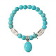 Synthetic Turquoise Beaded Bracelets(BOHO-PW0001-045G)-1